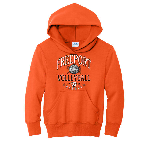 Freeport Volleyball 2026 Logo 2 - Youth Core Fleece Pullover Hooded Sweatshirt Thumbnail