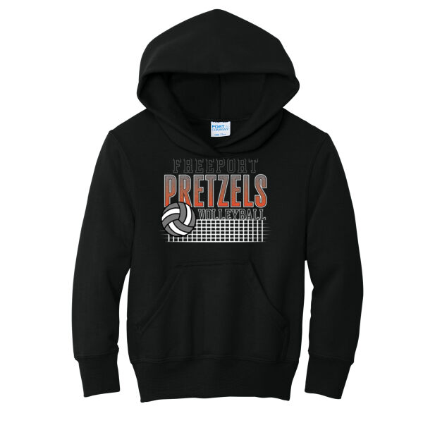 Freeport Volleyball 2026 Logo 3 - Youth Core Fleece Pullover Hooded Sweatshirt Thumbnail